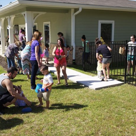 people participating in easter egg hunt